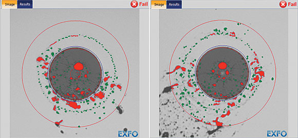 Figure 2. Measurement of fibre 3, connector 2 using an FIP-435 LC/UPC tip and 
ConnectorMax2 software.